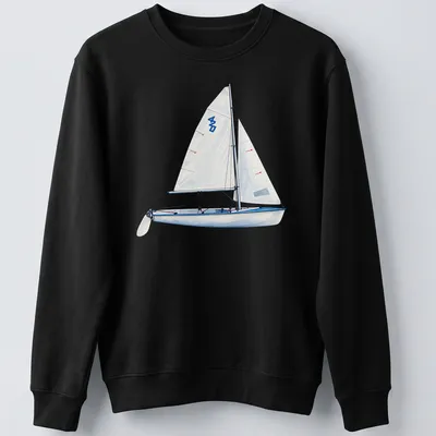Watercolor print of a 420 racing dinghy with bold text '420' — printed on a unisex sweatshirt