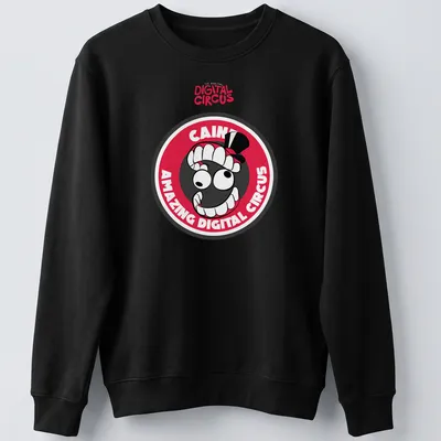 Cartoonish design featuring Caine from Amazing Digital Circus in bold colors — printed on a unisex sweatshirt