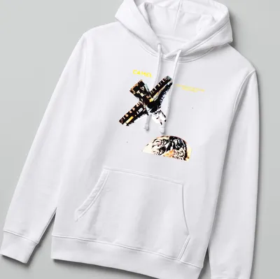 Astronaut camel graphic with humorous text in yellow, black, and earth tones — printed on a unisex hoodie