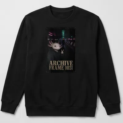 Dark and moody illustration of an axolotl in a Halloween arcade setting. — printed on a unisex sweatshirt