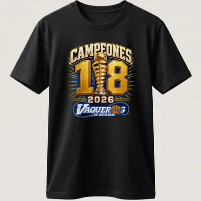 Bold graphic of a championship trophy with text celebrating Vaqueros De Bayamon