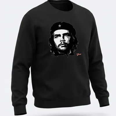 Vintage black and white Che Guevara illustration on — printed on a unisex sweatshirt