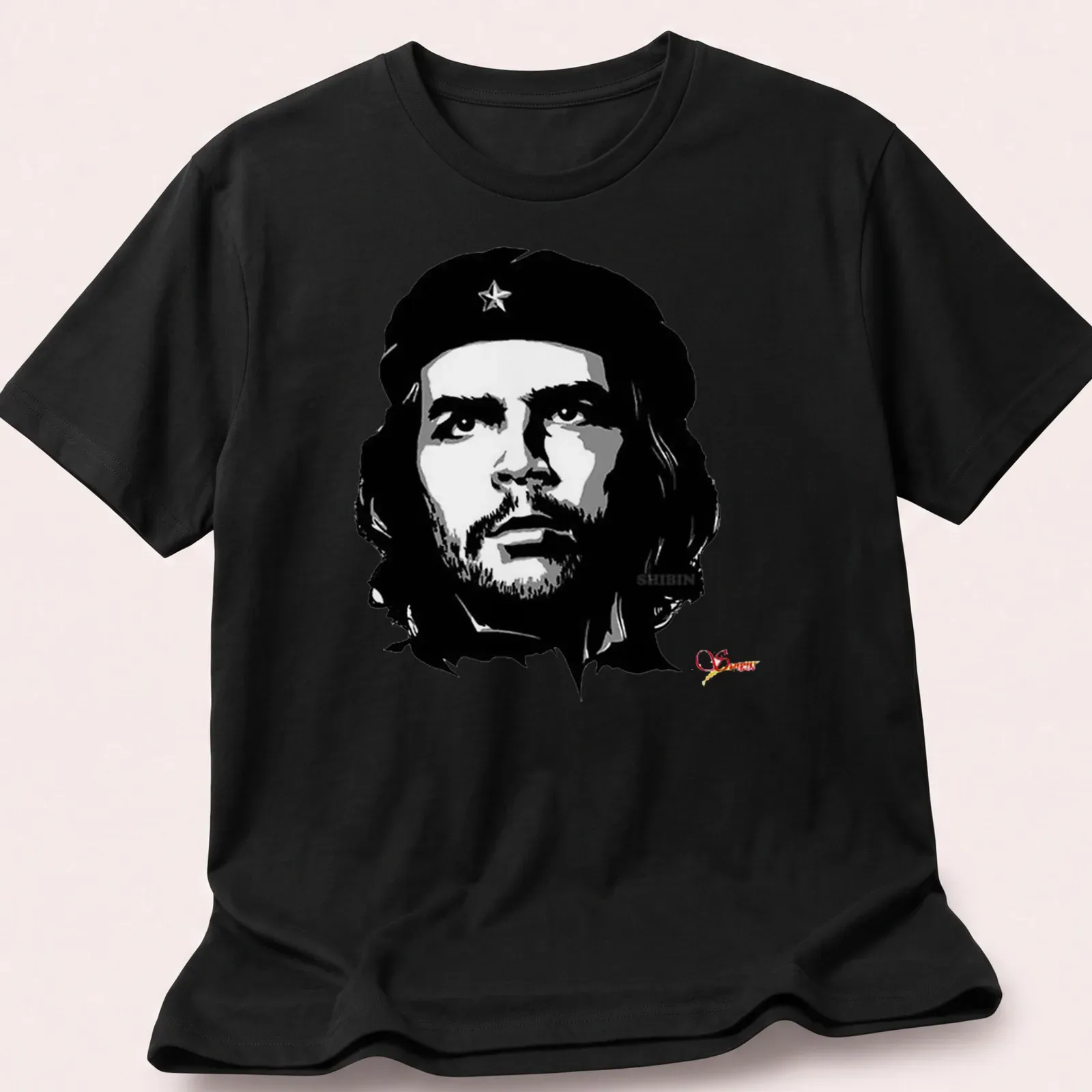 Vintage black and white Che Guevara illustration on — printed on a unisex t-shirt