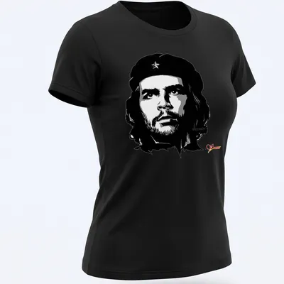 Vintage black and white Che Guevara illustration on — printed on a women's shirt