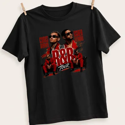 Bold graphic R&B tour t-shirt featuring Chris Brown and Usher