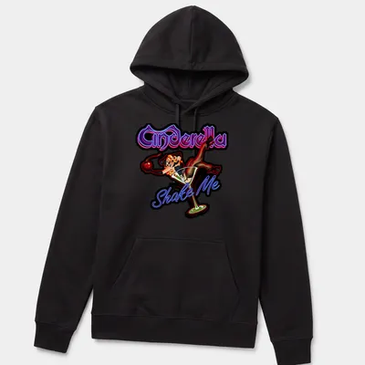 Colorful retro design of a pin-up girl in a martini glass with playful text — printed on a unisex hoodie