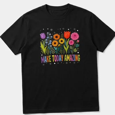 Vibrant illustration of a colorful flower bouquet with motivational text