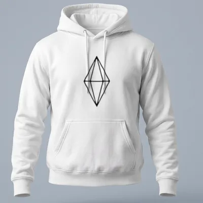 Minimalist black diamond design on Y2K — printed on a unisex hoodie