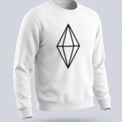 Minimalist black diamond design on Y2K — printed on a unisex sweatshirt