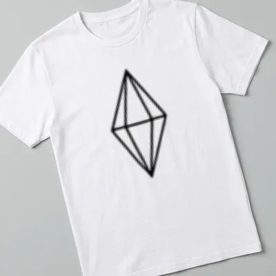 Minimalist black diamond design on Y2K T-shirt