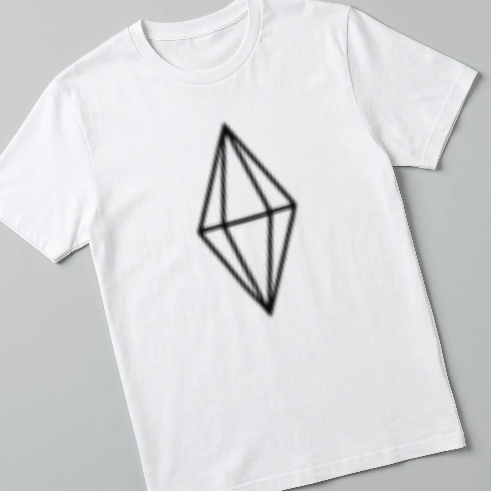 Minimalist black diamond design on Y2K — printed on a unisex t-shirt