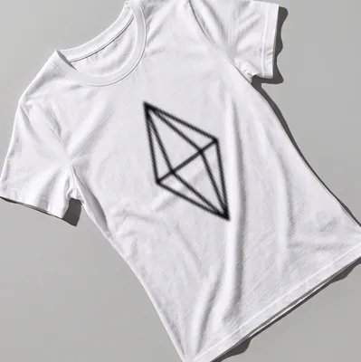 Minimalist black diamond design on Y2K — printed on a women's shirt