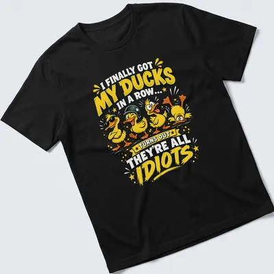 Cartoon ducks with humorous text about organization and chaos