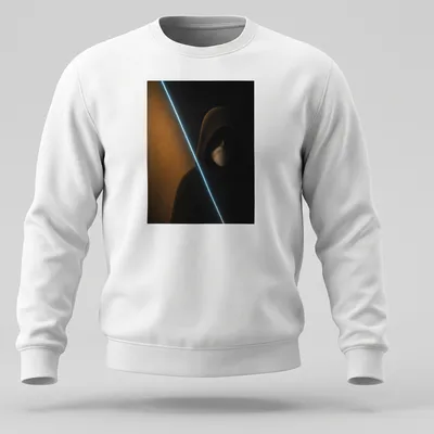 Digital art of an elder in a hooded cloak with vibrant LoFi vibes — printed on a unisex sweatshirt