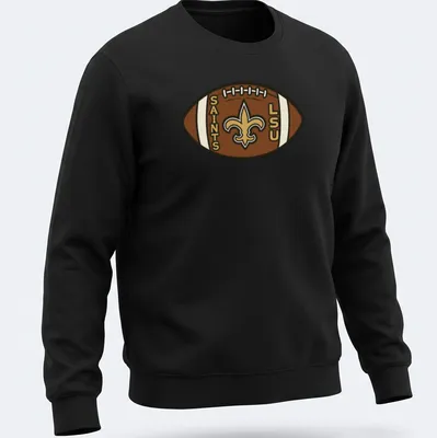 Cartoon-style LSU Saints football t-shirt with playful colors and design. — printed on a unisex sweatshirt