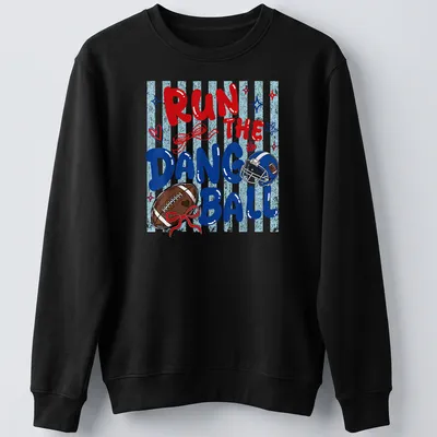 Football Mom t-shirt featuring preppy stripes and bold text about cheering for the team. — printed on a unisex sweatshirt