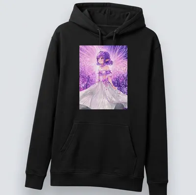 Fantasy illustration of a Forest Princess with whimsical colors and text. — printed on a unisex hoodie