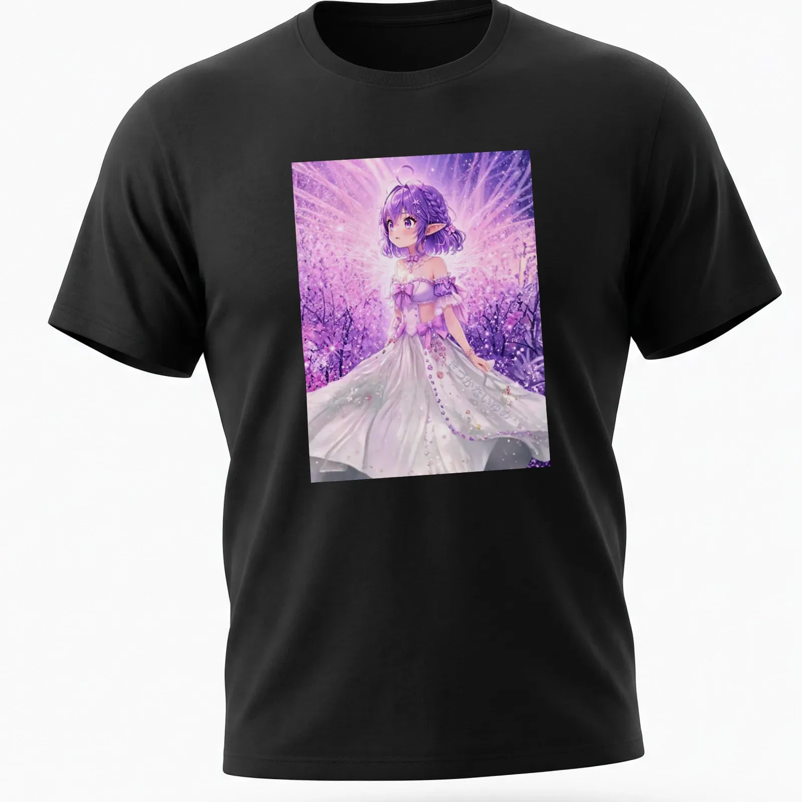 Fantasy illustration of a Forest Princess with whimsical colors and text. — printed on a unisex t-shirt