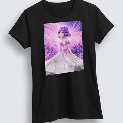 Fantasy illustration of a Forest Princess with whimsical colors and text. — printed on a women's shirt