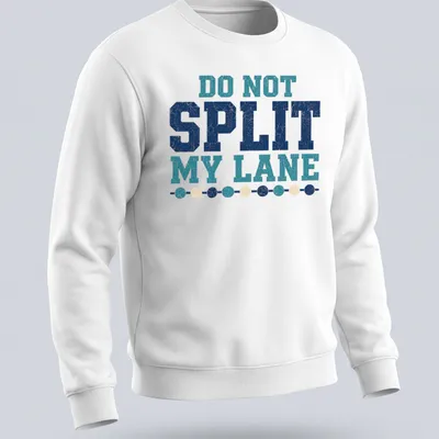 Retro distressed t-shirt featuring a lap swimmer with humorous text about lanes — printed on a unisex sweatshirt