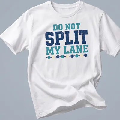 Retro distressed t-shirt featuring a lap swimmer with humorous text about lanes