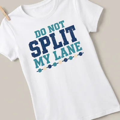Retro distressed t-shirt featuring a lap swimmer with humorous text about lanes — printed on a women's shirt