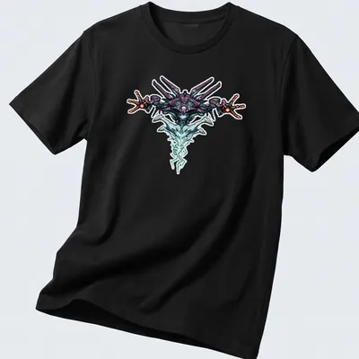 Pixel art graphic of a futuristic spaceship with the text Quria DESTINY