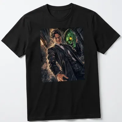 Comic book style print of Green Goblin in green and black with yellow and brown accents