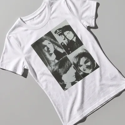 Black and white pop art print of Jacqueline Kennedy with bold text. — printed on a women's shirt