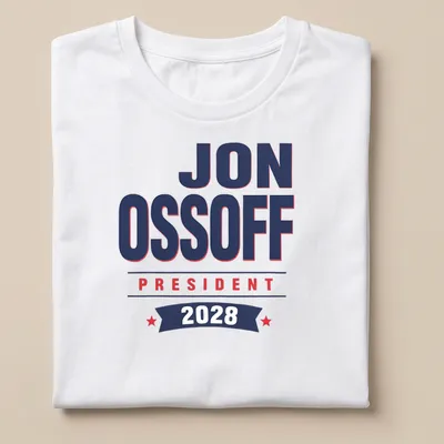 Bold typography Jon Ossoff 2028 Presidential campaign T-shirt