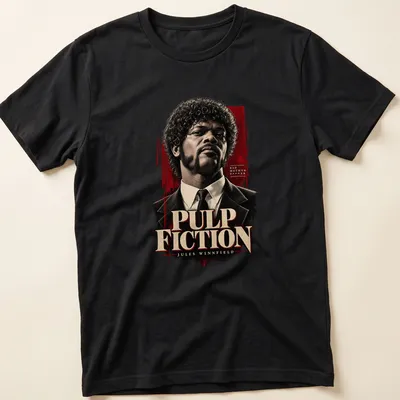 Vintage style t-shirt featuring Jules Winnfield's iconic phrase in bold lettering.