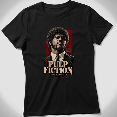 Vintage style t-shirt featuring Jules Winnfield's iconic phrase in bold lettering. — printed on a women's shirt