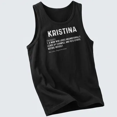 Typographic design showcasing a mom's unconditional love in bold text — printed on a tank top