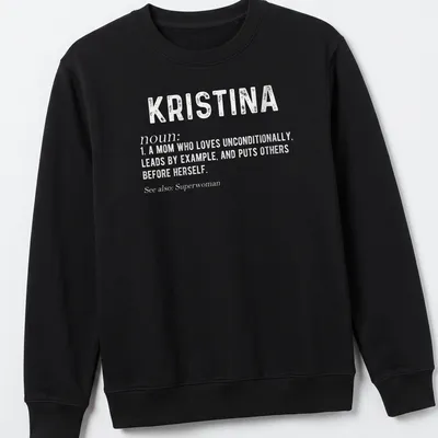 Typographic design showcasing a mom's unconditional love in bold text — printed on a unisex sweatshirt