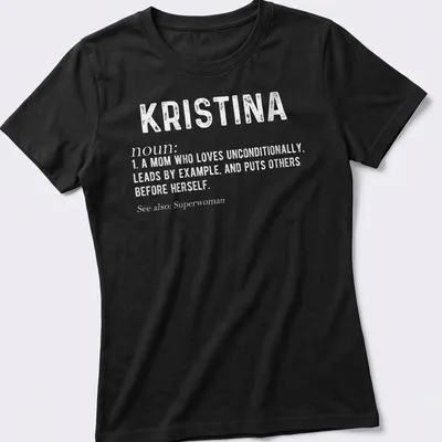 Typographic design showcasing a mom's unconditional love in bold text — printed on a women's shirt