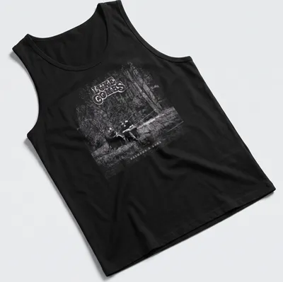 Vintage fishing scene featuring Luke Combs text with nature colors — printed on a tank top