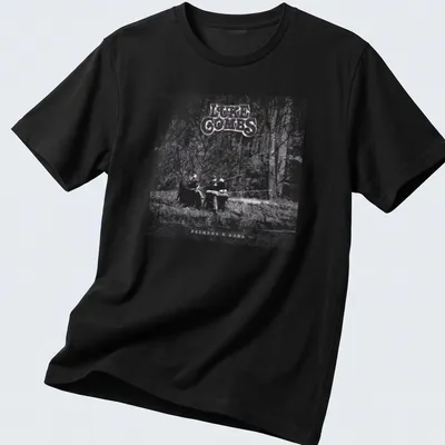 Vintage fishing scene featuring Luke Combs text with nature colors
