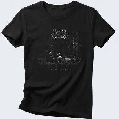 Vintage fishing scene featuring Luke Combs text with nature colors — printed on a women's shirt