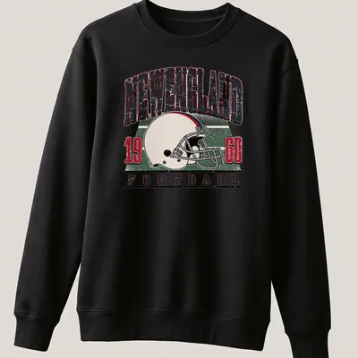 Retro distressed New England football helmet graphic with team text — printed on a unisex sweatshirt