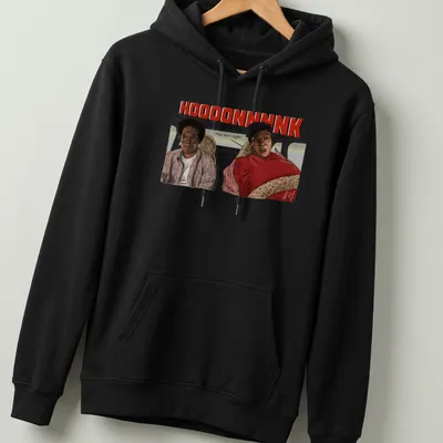 Illustrative Norbit movie characters with humorous text in vibrant colors — printed on a unisex hoodie