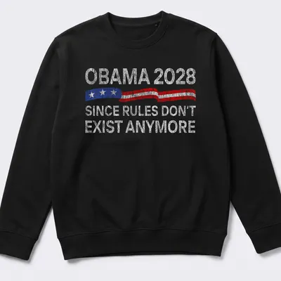 Vintage distressed Obama 2028 shirt with edgy political humor — printed on a unisex sweatshirt