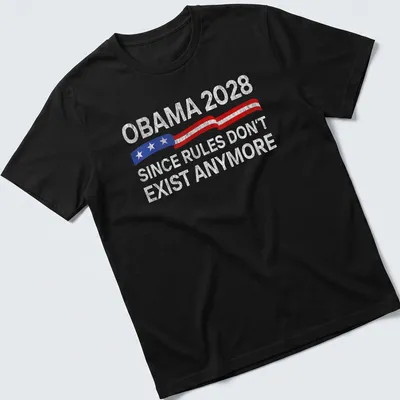 Vintage distressed Obama 2028 shirt with edgy political humor