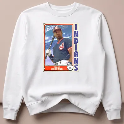Retro trading card design featuring Pedro Cerrano from Major League — printed on a unisex sweatshirt