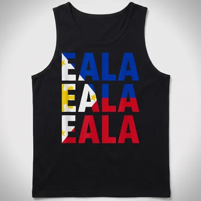 EALA letter shirt featuring the blue, red, yellow, and white colors of the Philippine flag — printed on a tank top