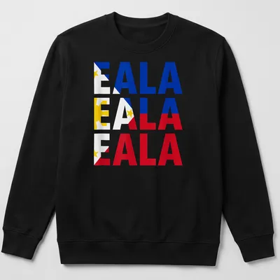 EALA letter shirt featuring the blue, red, yellow, and white colors of the Philippine flag — printed on a unisex sweatshirt