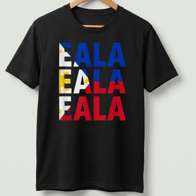EALA letter shirt featuring the blue, red, yellow, and white colors of the Philippine flag
