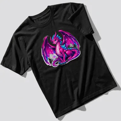Kawaii purple galaxy crystal dragon against a cosmic background