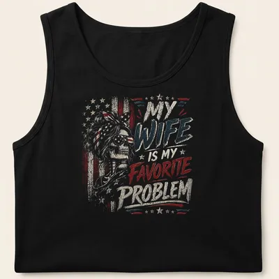 Retro graphic tee featuring a skeleton woman with sunglasses and humorous text — printed on a tank top
