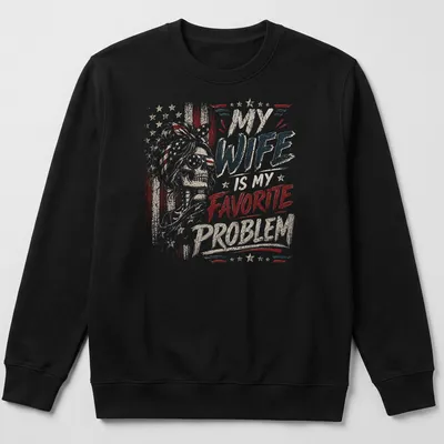 Retro graphic tee featuring a skeleton woman with sunglasses and humorous text — printed on a unisex sweatshirt