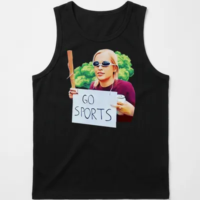 Illustrative design featuring a sports girl with the slogan 'GO SPORTS' in vibrant colors — printed on a tank top